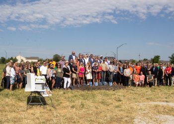 All the attendees of the Grimes Public Library Groundbreaking on 200 NE Beaverbrooke Boulevard in Grimes, Iowa.